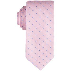 Tommy Hilfiger Men’s Linen Dot Tie – Pink, One Size, NWT